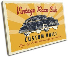 Race Garage Retro Car Vintage SINGLE TOILE murale ART Photo Print