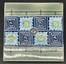 Antique Art Deco earthenware tile signed BFK (Boch Brothers Keramis)