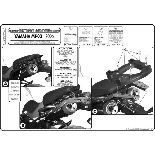 Givi 356fz porte - givi, porte-bagages