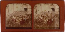Palestine.Jerusalem.Footwashing.Greeks.Tissue.Albuminated Stereo Photo E.H.