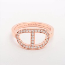 Hermès Chaîne d'Ancre contours diamond Ring 750(PG) 3.4g 52