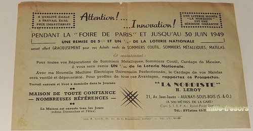 Prospectus foire paris 1949 - foire, de