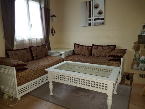 Salon marocain blanc bon