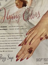 Vintage 1946 Bright Red Nail Polish Peggy Sage Flying Colors Print Ad