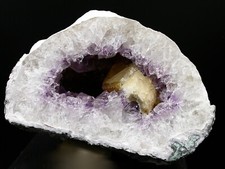 SUPERBE GÉODE D'AMÉTHYSTE + CALCITE - JUCHEM, IDAR-OBERSTEIN, ALLEMAGNE - 548 g