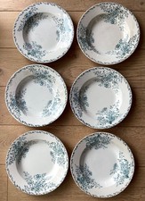 Lot of 6 Antique Hollow Plates - Terre de Fer - Eglantine - 1880-86
