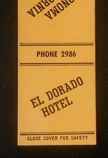 1940s El Dorado Hotel Historic Mirrored Murals Italian Food Phone 2986 Sonoma CA