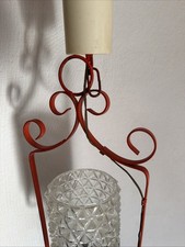 Lustre Orange Fer Forgé Verre