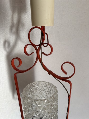 Lustre orange fer forgé - forgé, verre