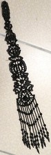EMBROIDERY INLAY TASSELS BEADS JET French Napoleon III Restoration