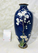 JAPANESE ENAMEL PARTITION VASE ENAMEL CHANPLEVE ENAMELS JAPAN JAPANESE MEIJI 19TH CENTURY