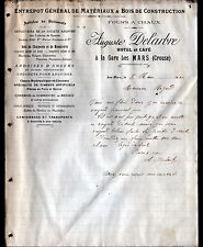 LES MARS (23) LIME OVEN / WOOD / HOTEL & CAFE ""Auguste DELARBRE"" in 1910