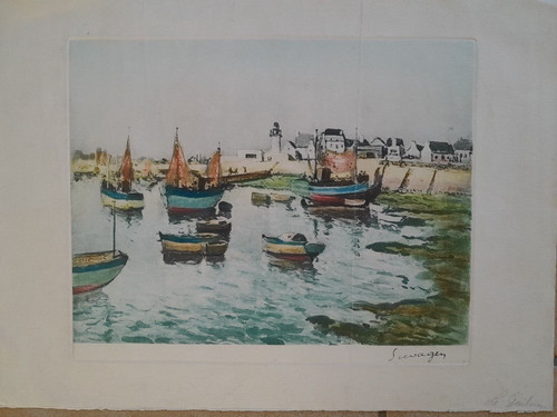 Gravure ancienne guilvinec - ancienne,