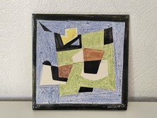 Antique tile signed JF Vallauris