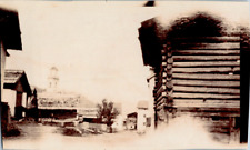 Alpes Suisses, village, maisons, chalets en bois Vintage albumen print,  Tirag