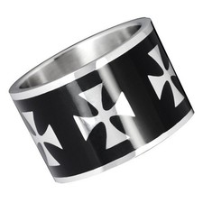 Bague croix templiers en acier