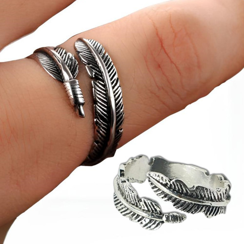 Bague enveloppante plumes - bague, de