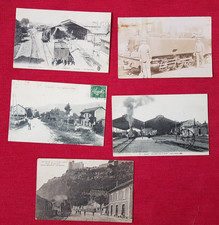 lot de 5 CARTES POSTALES  ANCIENNE DE 1900 TRAIN A VAPEUR GARE FERROVIAIRE.....