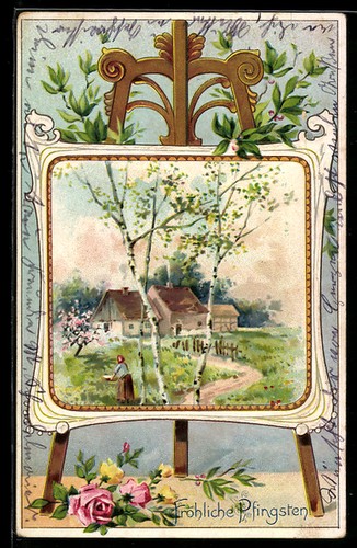 Carte postale relief ferme - en,