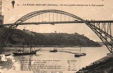 Old postcard 56 - La Roche-Bernard (Morbihan) - 25. Brick-Scoëlette under the Suspension Bridge