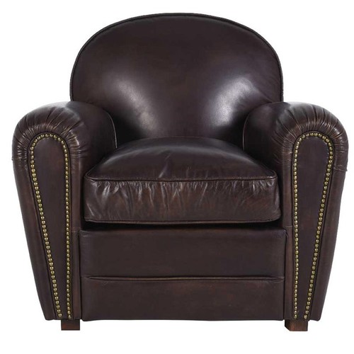 Fauteuil club cuir 67x80x76cm - fauteuil,