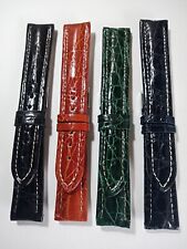 Bracelet en Cuir Vrai Crocodile Modèle Breitling Rembourré Attache 20 Et 22 MM