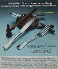 ADVERTISEMENT SAINT MEDARD SILVERWARE POINCON COVERED MODEL LUTECE 1973 AD PUB