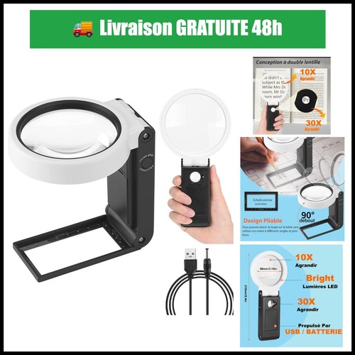 Loupe 10x 30x led - à, main