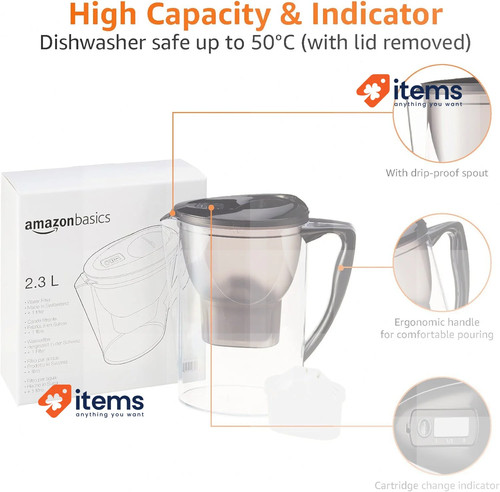 Amazon basics carafe - amazon, filtre