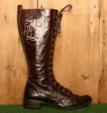 BOUBOU DES COLONIES Embroidered Elephant 14" Tall Boots EUR 39 | Approx. US 8