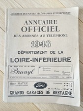 Old Official Directory of Telephone Subscribers 1946 Loire Lower
