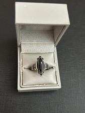 Superbe bague ancienne argent massif et onyx
