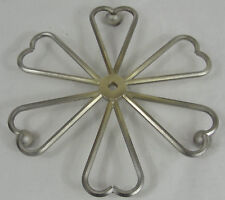 Antique Trivet White Metal Flower Hexagram Coaster