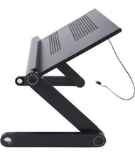 Folding Laptop Desk Table Bed Adjustable Portable Stand Tray Furniture With Fan