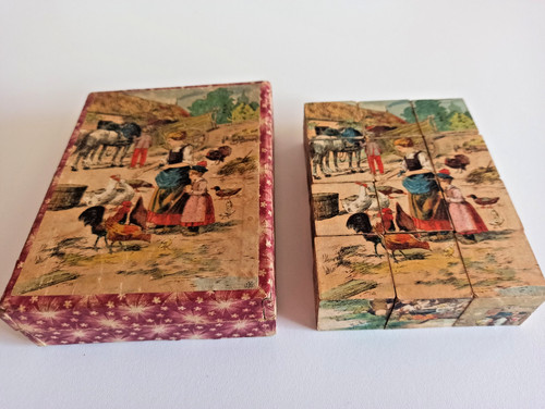 Ancien jeu cubes bois - ancien,