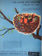 1958 TRUST NEST HOT WOOL ADVERTISEMENT - ADVERTISING