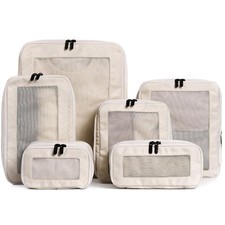 6 Pack Compression Packing Cubes Set - Double Zipper Stuff Organizer for Travel