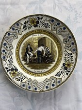 Assiette Couleur Gien Les Scieurs De Bois 1827-1839