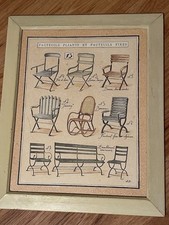 Art Print Chairs "Fauteuils Pliants et Fauteuils Fixes" by Laurence David Framed