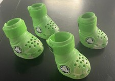 Limited Edition Crocs Dog Boots Lime Green Used No Box. Beach Crocs For Pets
