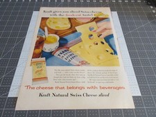 Kraft Gives You Sliced Swiss Cheese With The Fresh Cut Taste-Print Ad 1957