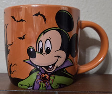 Disney Parks Halloween Mickey Mouse Vampire Boo To You Coffee Mug Orange Lustre