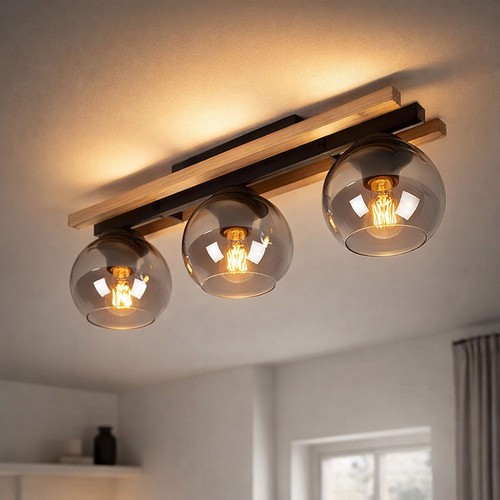 Lampe bois plafonnier en - en,