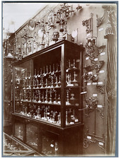 France, Grand Staircase. Vintage 17th century silver candlesticks & sunflowers ci