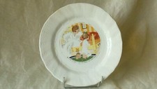 SARREGUEMINES FAIENCE DESSERT PLATE CHILD SCENE AFTER BIKE N°10 **