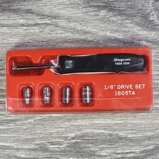 Snap-On Tools 1/8" Drive Socket Set w/ Handle 5pc 1605TA Made in USA Shallow HTF