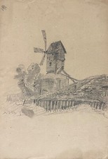 Moulin à vent dessin graphite