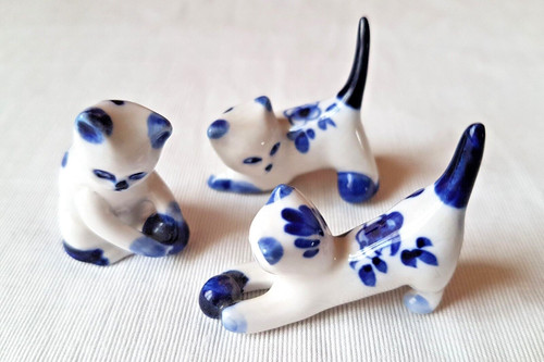 Figurines petits chats en - -3,