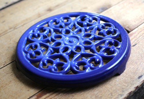 Vintage staub blue cast iron - vintage,