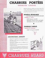 ▬►Prospectus Original  CHARRUES PORTÉES  HUARD  tratorri traktor tractor De 1956